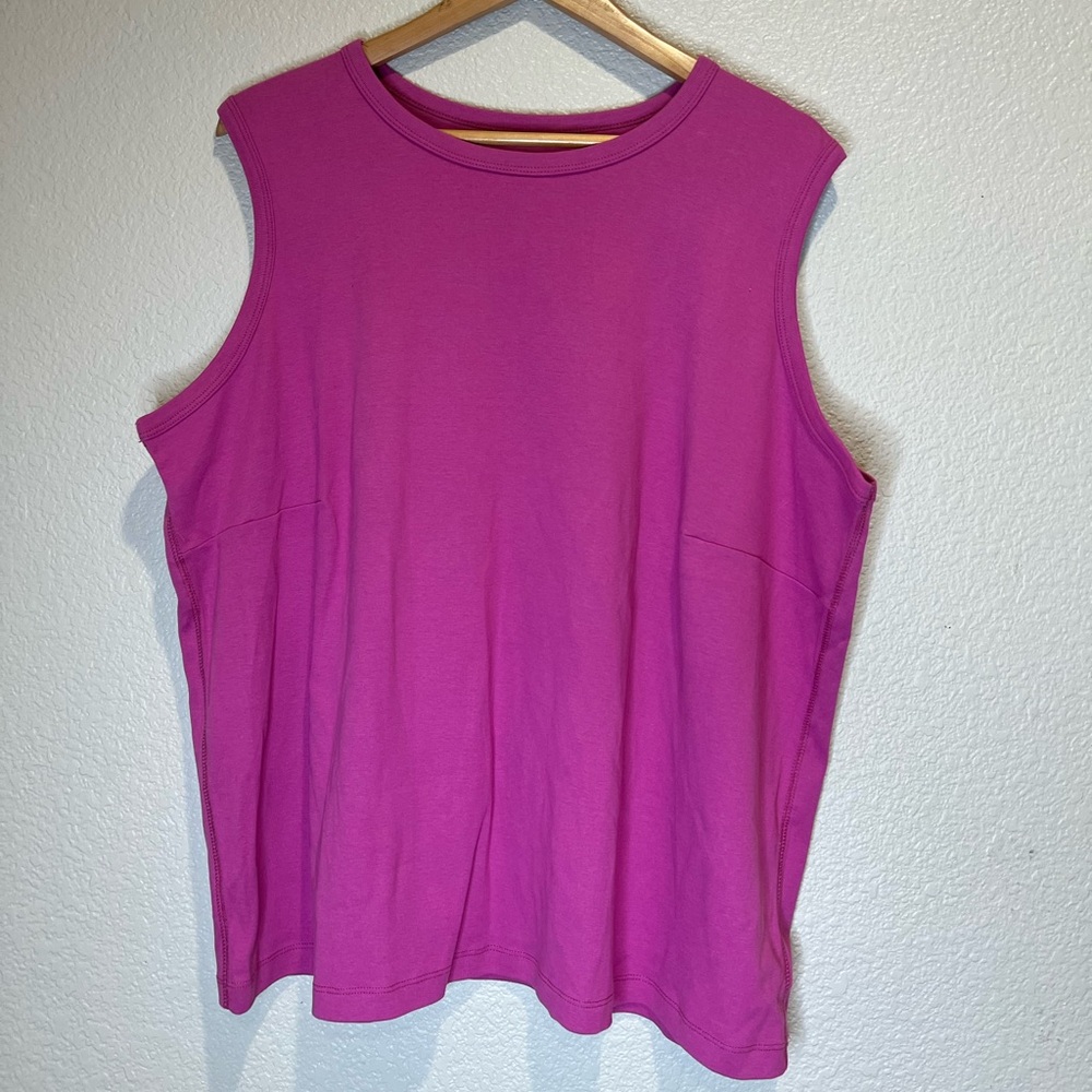 Eddie Bauer Vivid Plum Cotton Tank Top, 3X